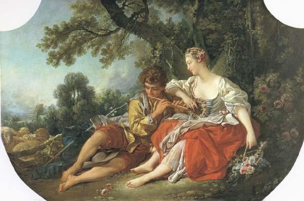 Francois Boucher Shepherd Piping to a Shepherdess Germany oil painting art